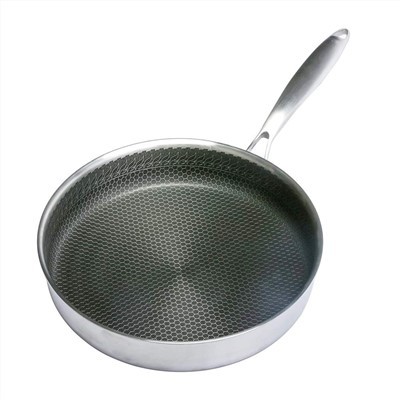 Frigideira de aço inoxidável com tampa