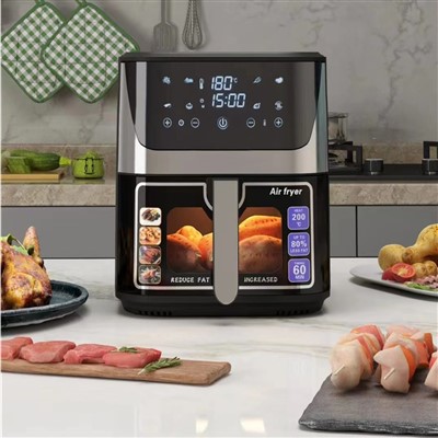 Display digital de aço inoxidável 10l fritadeira de ar elétrica profunda para cozinhar em casa fritadeira elétrica de ar profundo livre de óleo